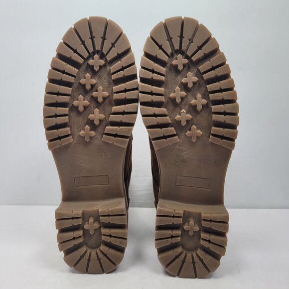 Olivia Miller Women's Brown Lace-Up Faux Suede Ankle Boots US Size 8 - Picture 10 of 11